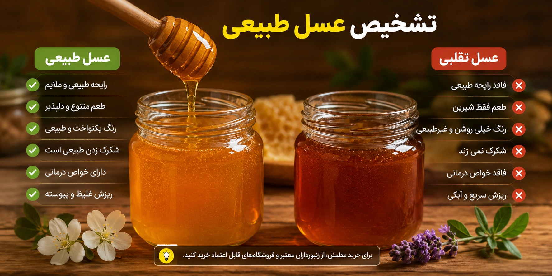تشخیص عسل طبیعی